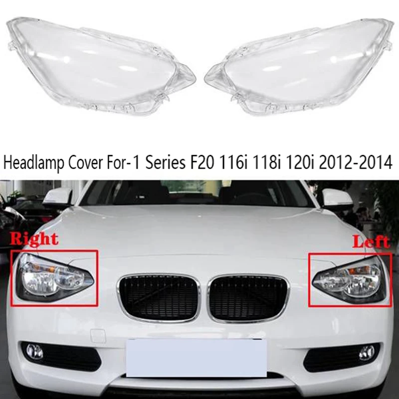 1 Piece Left Headlight Shell Glass Lens Headlight Lampshade For-BMW 1 Series F20 116I 118I 120I 2012-2014