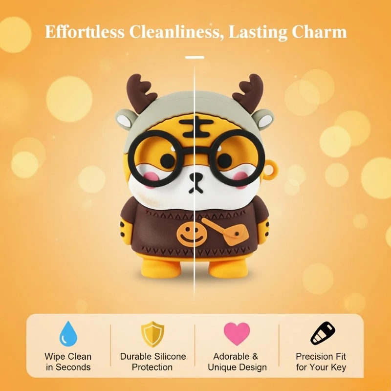 

For Toyota Camry Rav4 Highlander Avalon Silicone Car Key Protection Shell Smart Remote Key Cartoon Cover Car Accessories