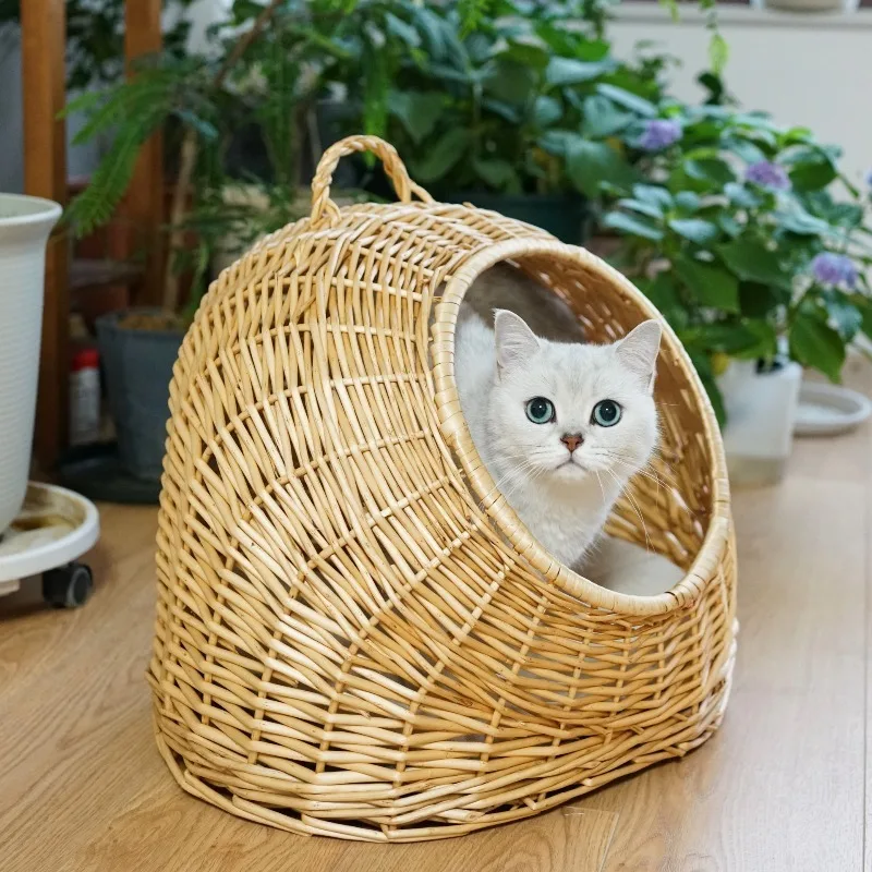 

Гнездо для кошек из ивы, полностью ручной работы из натуральной ивы, домик для кошек и собак