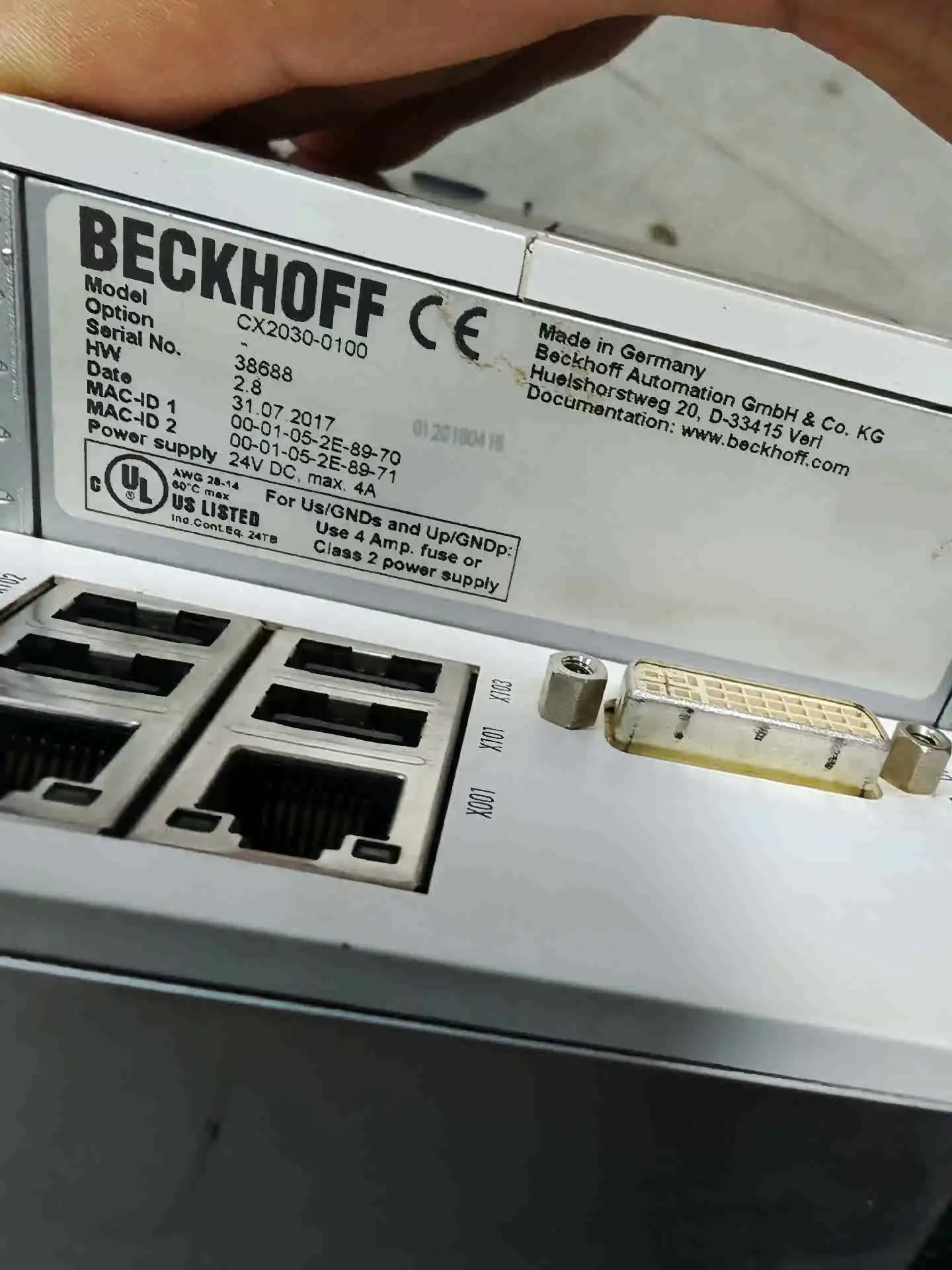 Beckhoff용 CX2030-0100 PLC 모듈