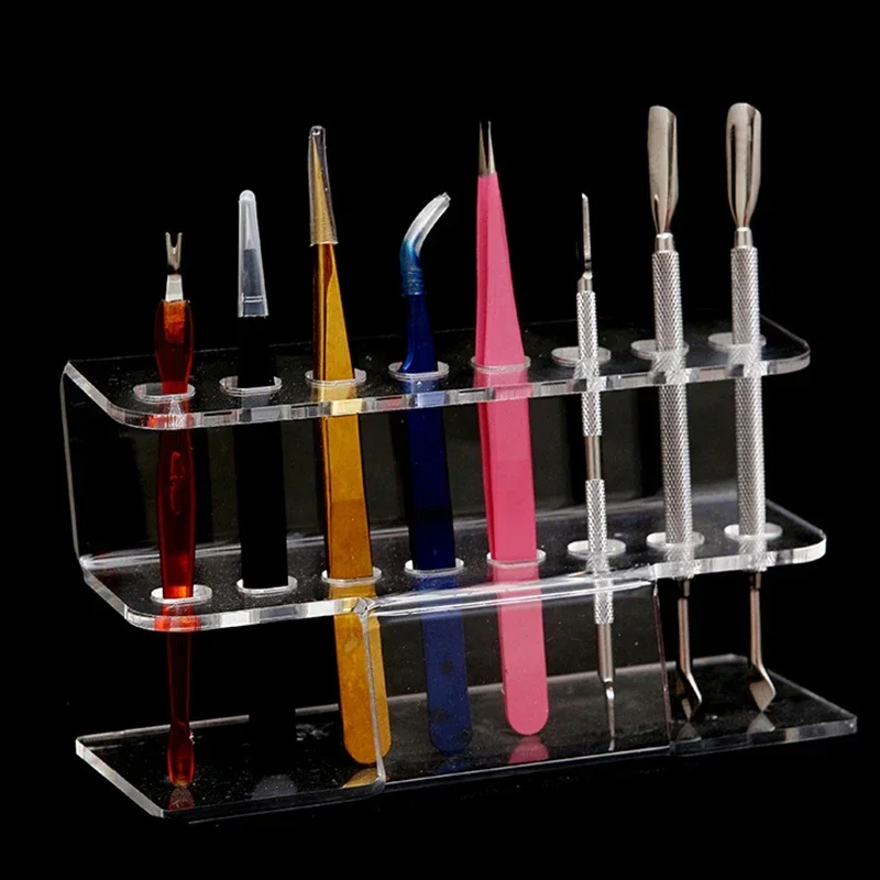 Wimper Pincet Opberghouder Stand 8 Gaten Handige Pincet Stand Shelf Hold Wimper Extensie Tattoo Make-Up Tool Acryl