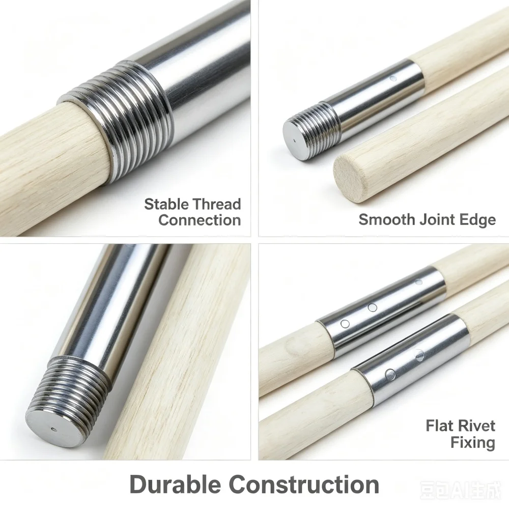4-Section Detachable Shaolin Staff White Wax Wood Wushu Bo Staff 2.5cm Dia, 1.6m/1.8m Kung Fu Training Performance Stick