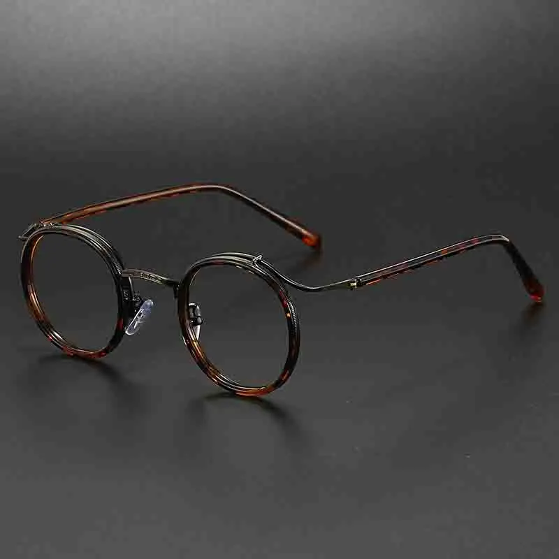 Retro Round Eyeglasses Ultralight Stainless Steel Luxury Frames For Men Women Anti-Glare Blue Light Glasses Fashion Accessories