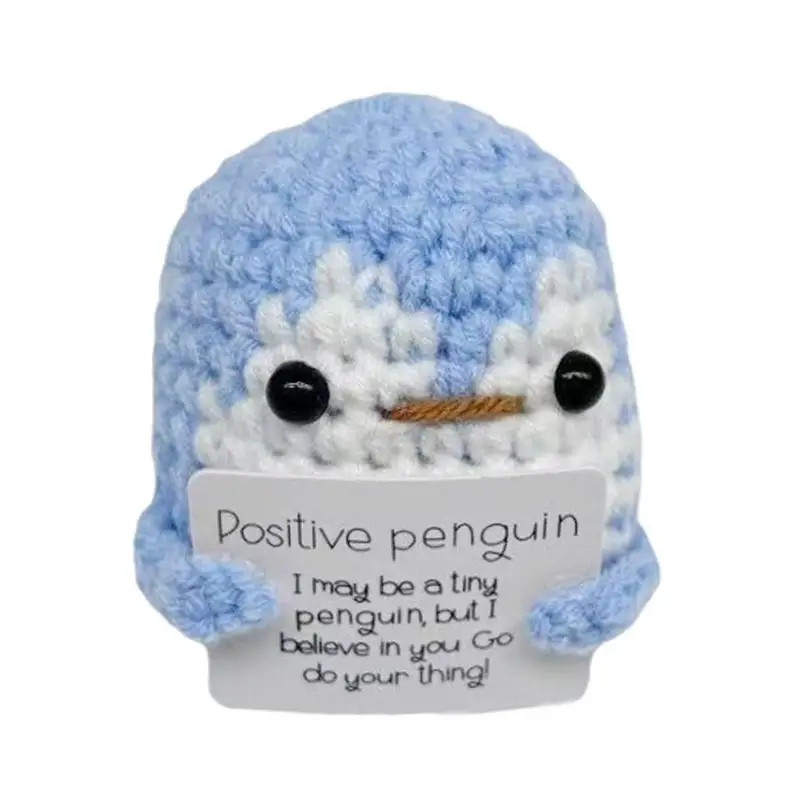 

Emotional Support Crochet Funny Positive Crochet Penguin Cute Knitted Wool Animals Cheer Up Gifts Emotional Support Doll For