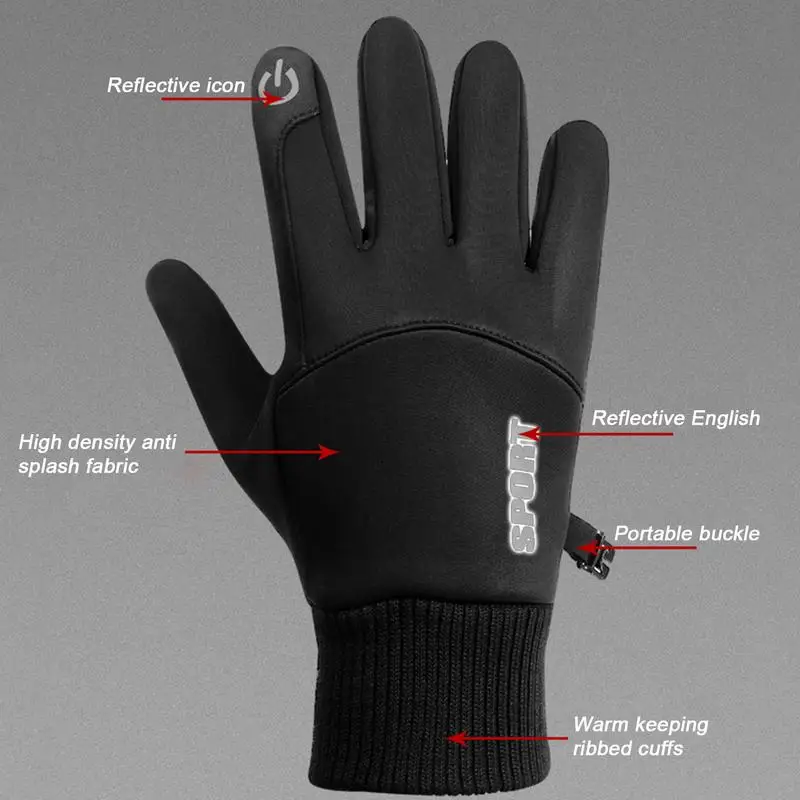 Winter Gloves For Men Women Thermal Winter Gloves Touchscreen Gloves Windproof Water Resistant Cycling Gloves Outdoor Sports