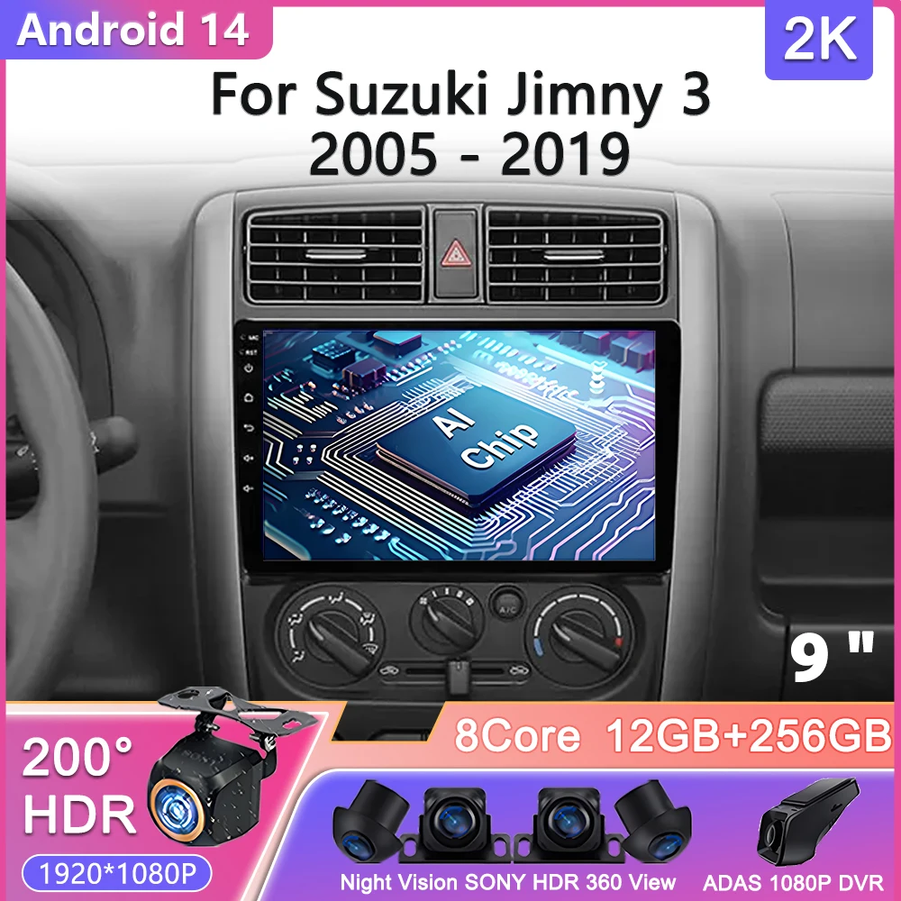 

Android 14 Car For Suzuki Jimny 3 2005 - 2019 Carplay Auto Radio Stereo Multimedia Player GPS Navigation NO 2DIN DVD 5G WIFI BT