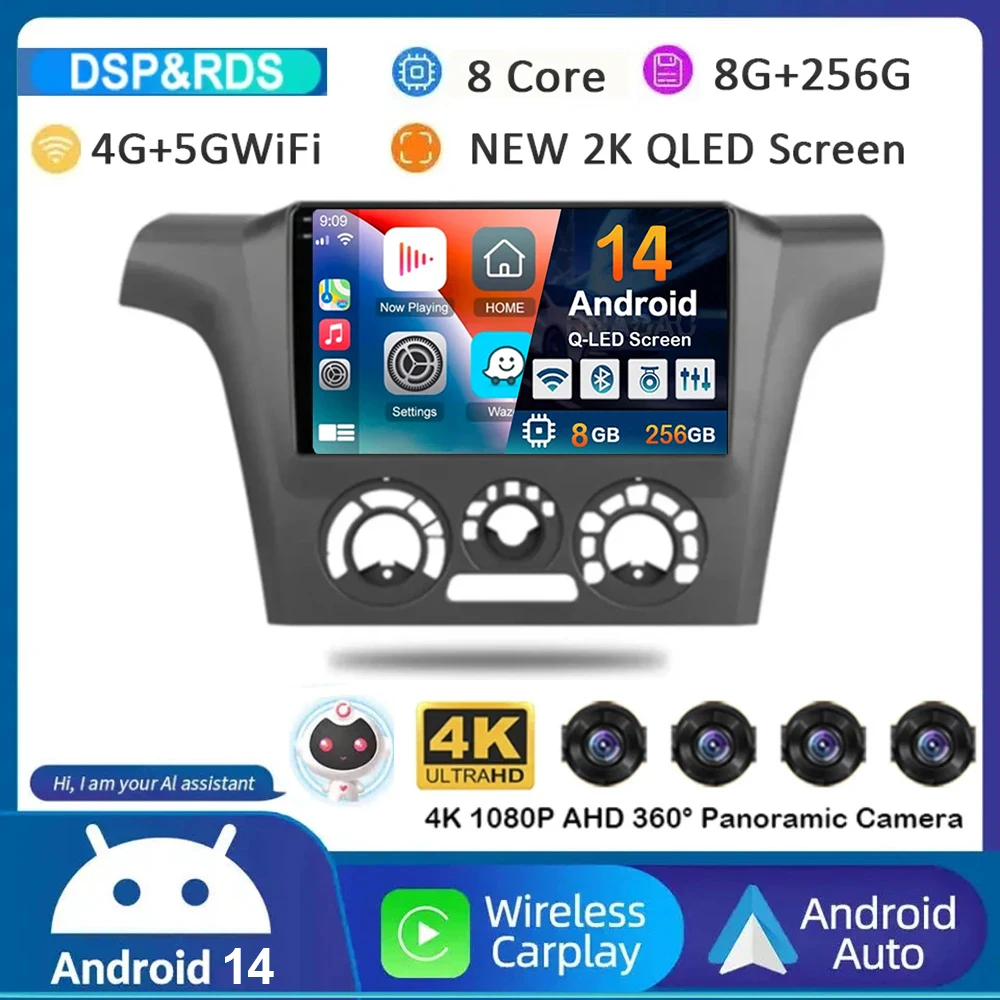 

Автомобильный радиоприемник Carplay DSP на Android 14 для Mitsubishi Outlander 1 2002-2008, мультимедийный видеоплеер с GPS, Carplay, сдвоенный экран, стерео BT