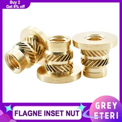 M2 M2.5 M3 M4 M5 M6 M8 Flange Insert Nut Brass Metric Threaded Nutsert Hot Melt Heating Embedded Injection 3D Printer Insertnut