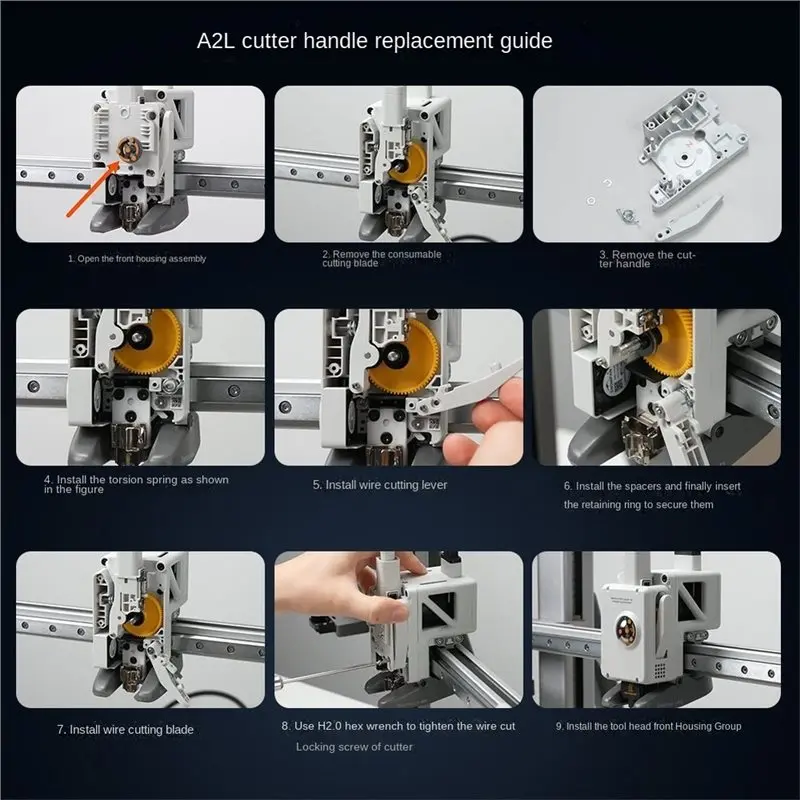 Filament Cutter Lever Replacement for Bambu Lab A2L Series, Push Cut Filament Handle Cutting Blade Accessory, Durable