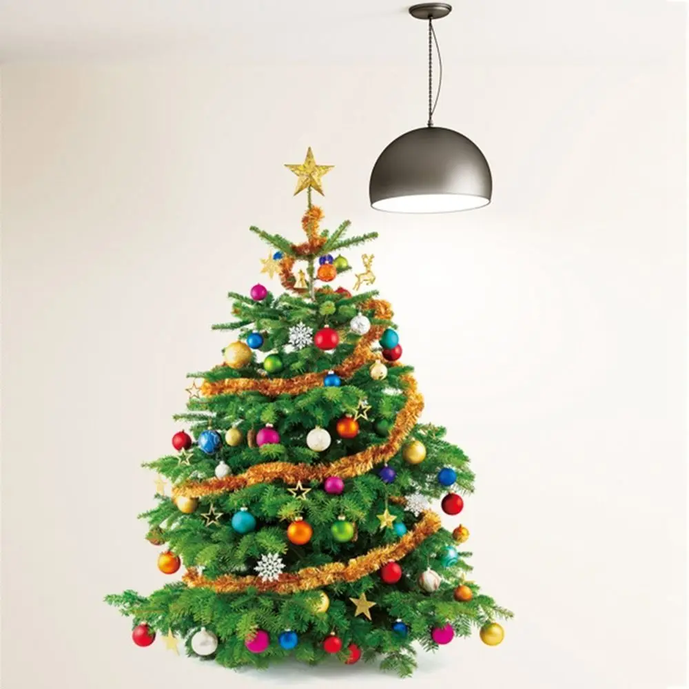 

Funny PVC Christmas Tree Wall Stickers Handmade Xmas Tree Wishing Tree Stickers DIY Window Glass Decal Home Decor