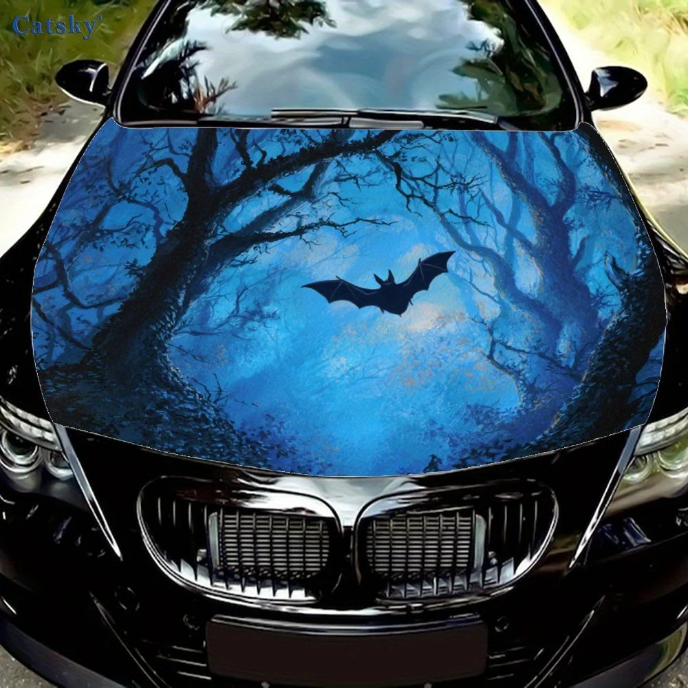 

Forest Bat Car Hood Wrap-Waterproof & Scratch-Resistant Vinyl Sticker For Trucks, Cars, And Motorcycles-Easy To Install, Car Dec