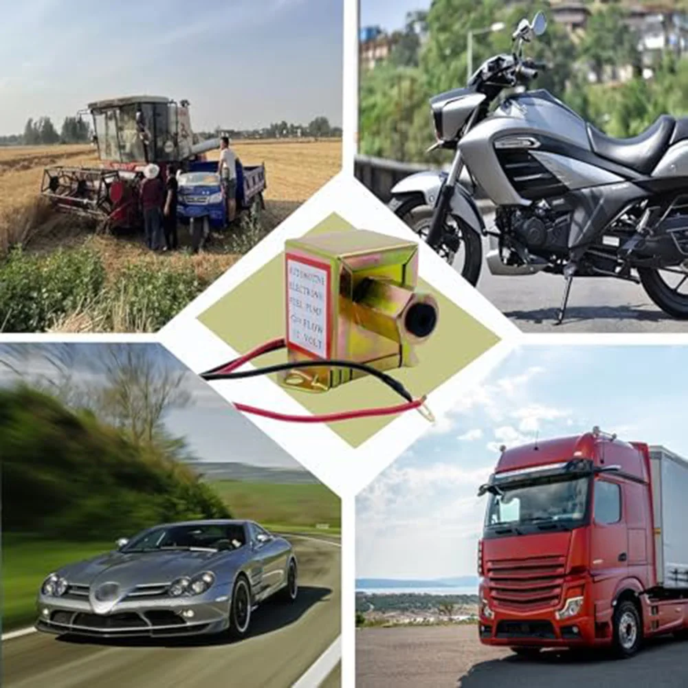 High Performance 12V Electric Fuel Pump Quiet Low Pressure Metal Transfer For Car Power Upgrade Fuel Efficient System Tool