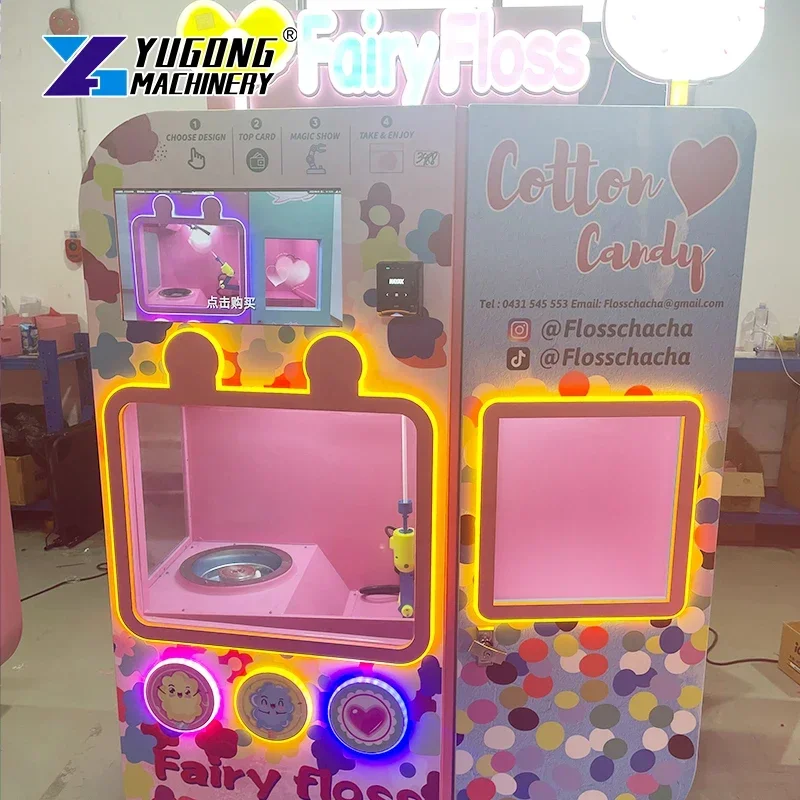 Full Automatic Cotton Candy Vending Machine Snack Machines Cotton Candy Machine