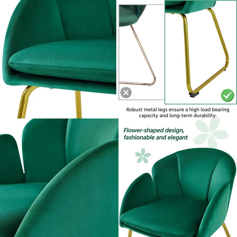 

Цветочное бархатное кресло для туалетного столика, современное боковое кресло с золотыми металлическими ножками для гостиной/гардеробной/спальни/домашнего офиса/