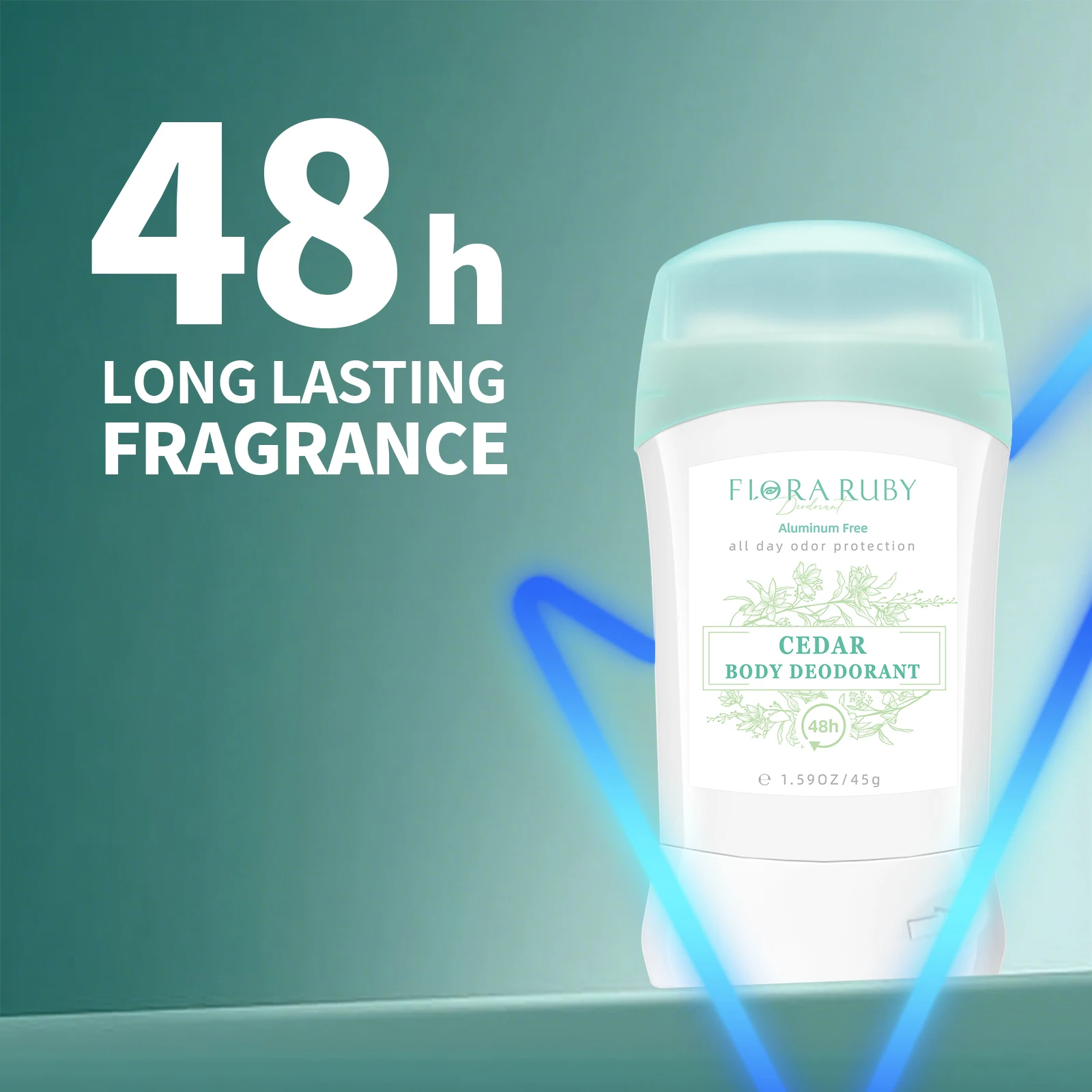 45g Light Green Series Deodorant Underarm Women's and Men Deodorant Aluminum Free easy to carry