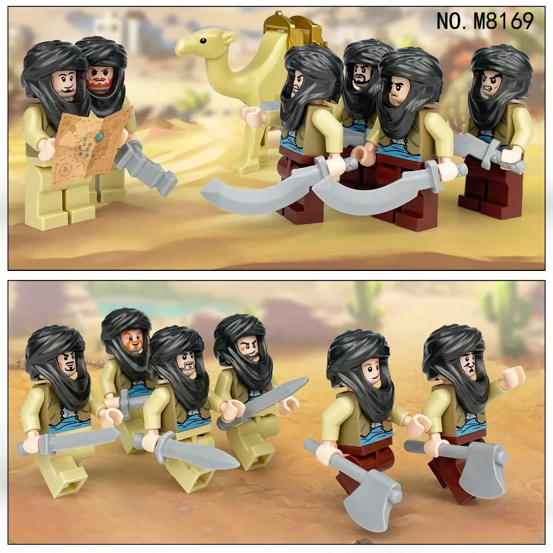 Sauda menino deserto fanático m8169 crianças montadas pequenas partículas blocos de construção brinquedo camelo animal presente aniversário