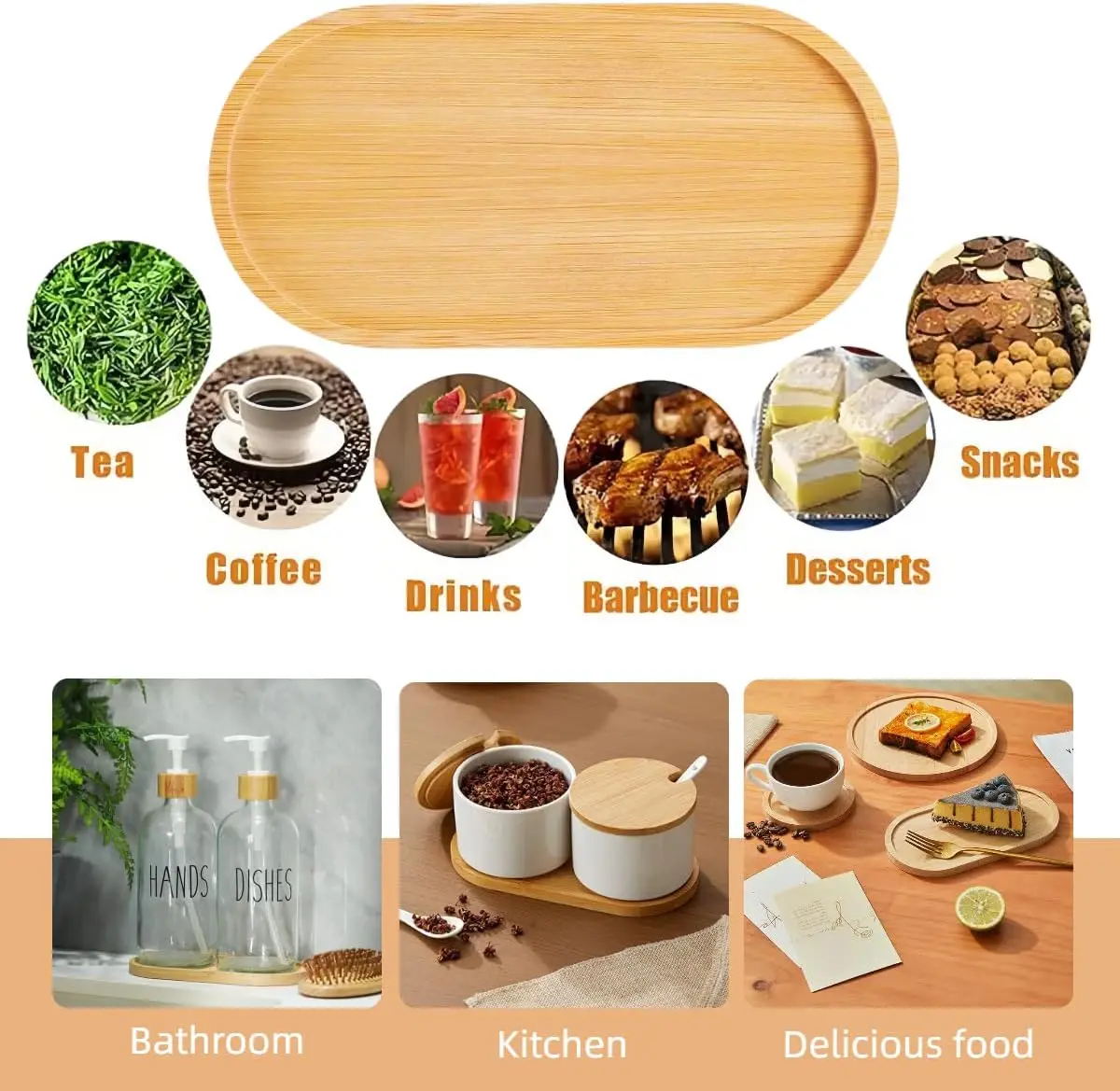 Japanese Tableware Wooden Plate Beech Oval Tray Mini Solid Wood Small Plate Children's Whole Wooden Plate Wooden Plate 18cm image 4