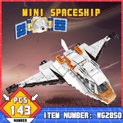 Plastic Spaceship Model Building Miniature Satellite Space Shuttle Block with Action Figure Kit Toy for Kids Birthday Gift