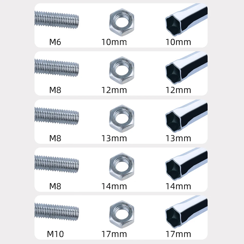 드릴링 전동 공구용 천장 레벨링 슬리브, 연장 중공 나사 너트, 육각 소켓, 10mm, 12mm, 13mm, 14mm, 17mm