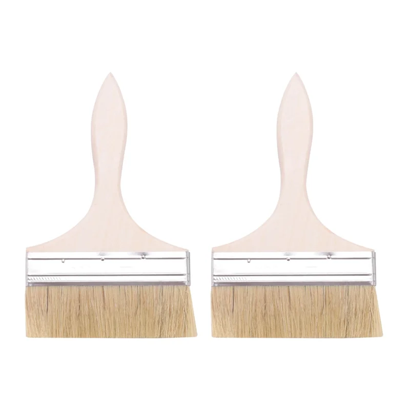 AFOURT-2X 220X135mm Wide Bristle Hair Wooden Handle Paint Brush Wall Painting Tool