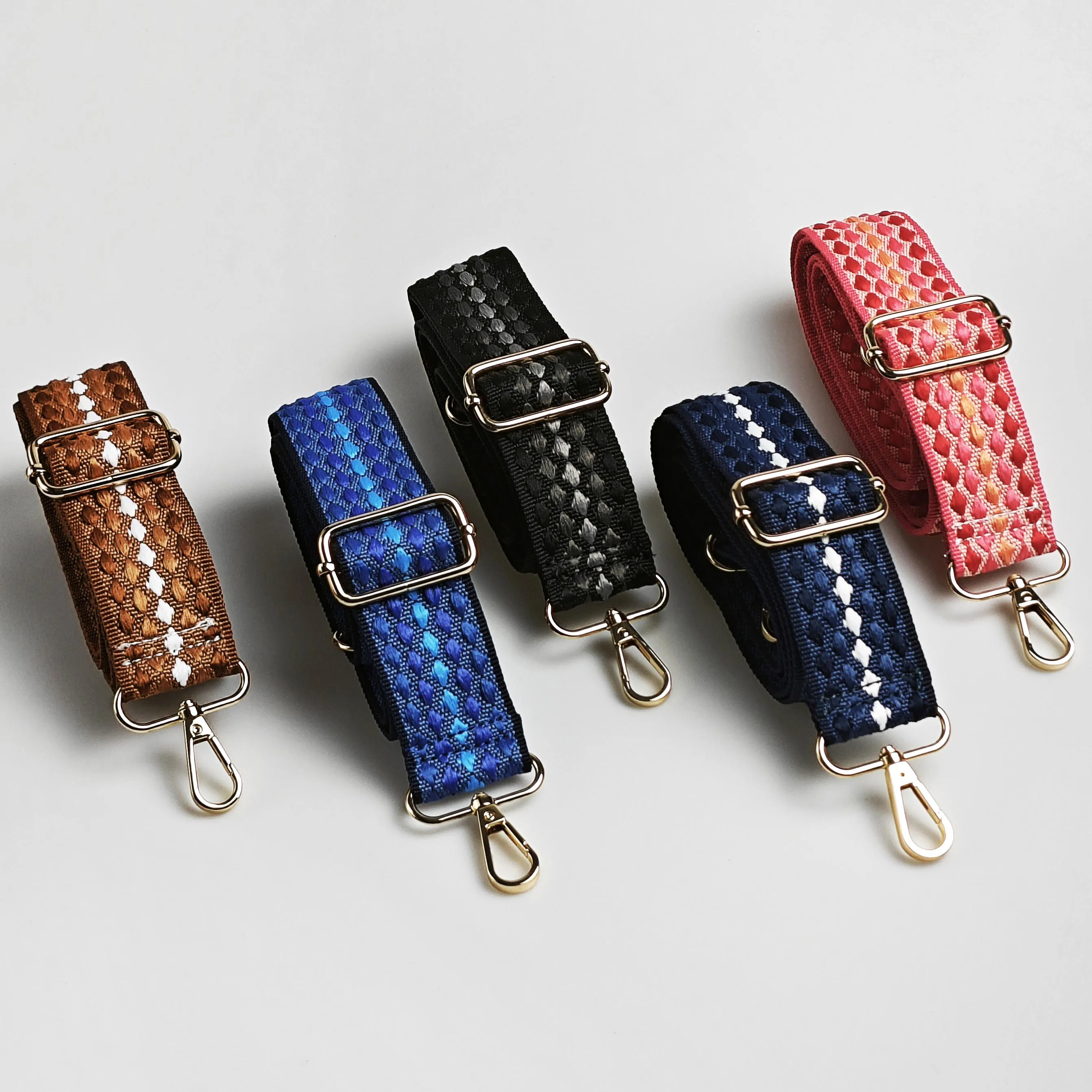 Цельный регулируемый ремень для сумки шириной 1,50 дюйма, сменный ремень через плечо, жаккардовый ремень в горошек