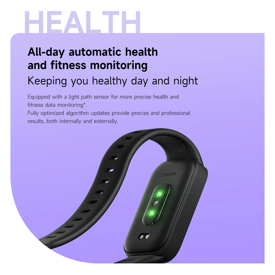 النسخة العالمية XIAOMI MI BAND 9 ACTIVE 18 يومًا عمر البطارية BRACELET 1.47 "SCREEN 60HZ MI FITNESS SMART BAND 50 SPORT MODES #5