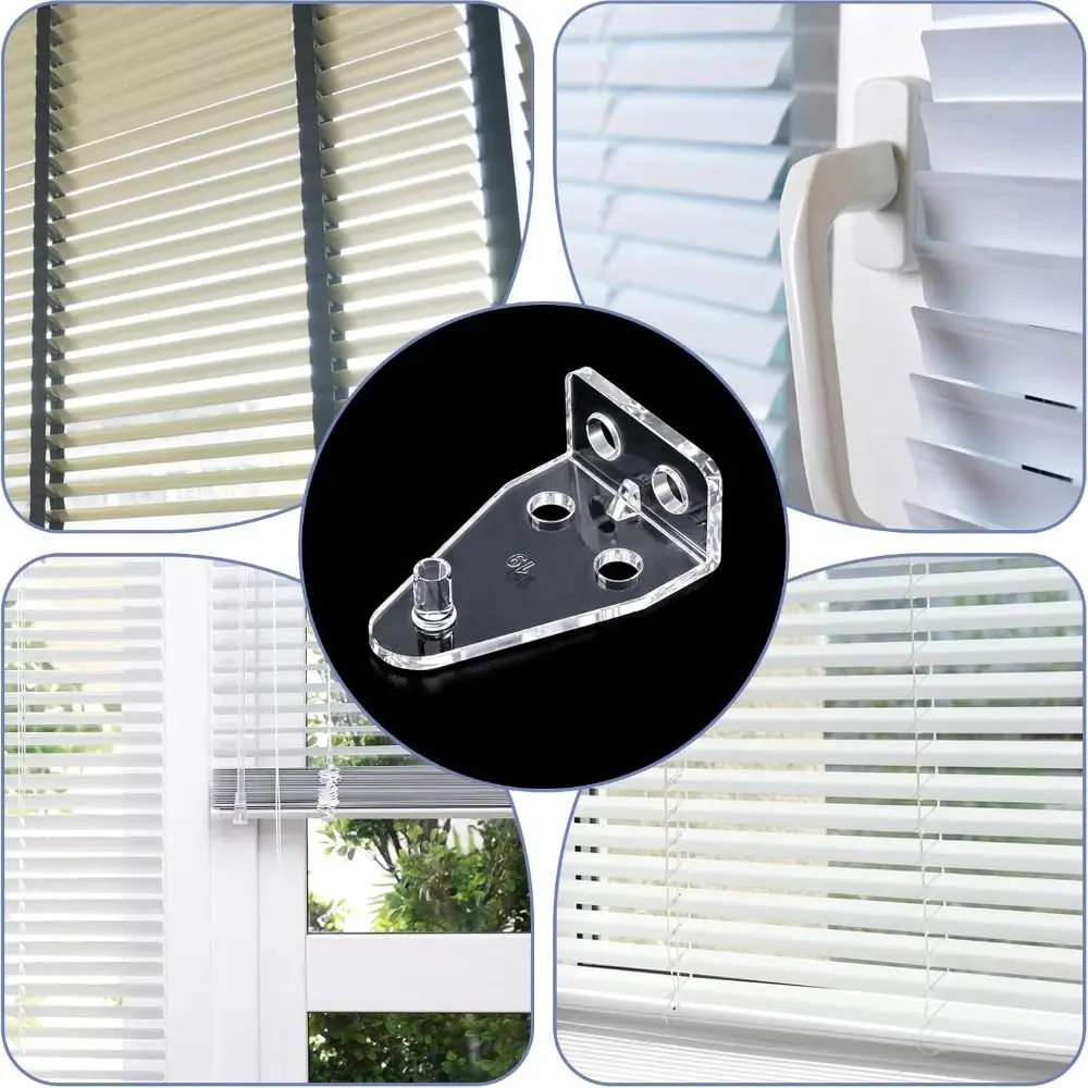 8PCS with Screws Window Blind Brackets Transparent Univerasal Mini Blind Brackets Durable Bottom Rail Holder