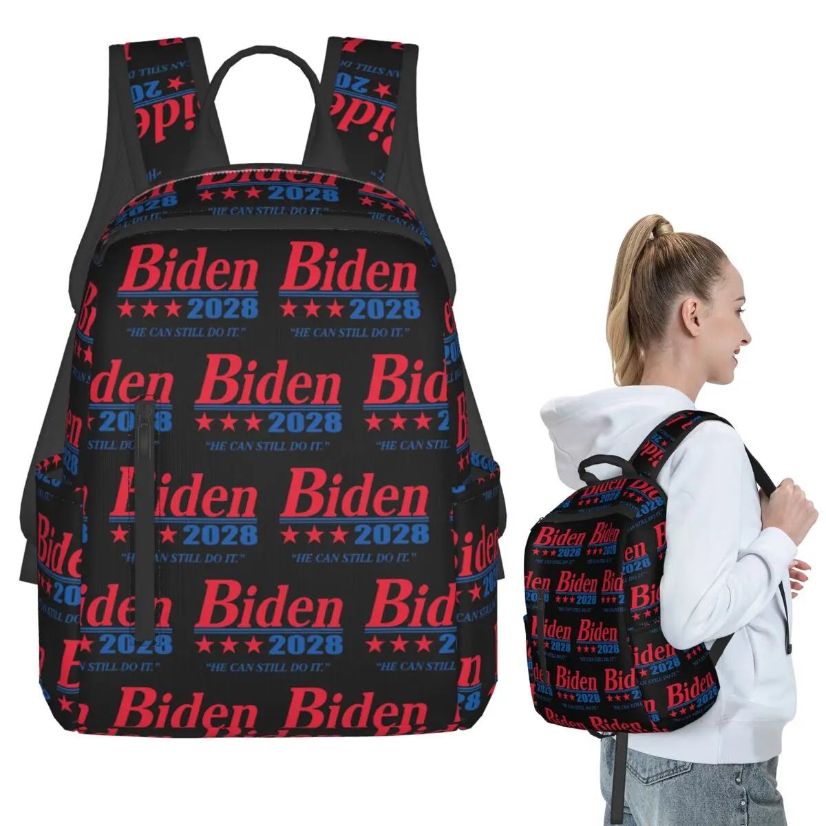 

Biden 2028 Backpack Student BookBag Children School Bag Laptop Shoulder Bags Boys Girls