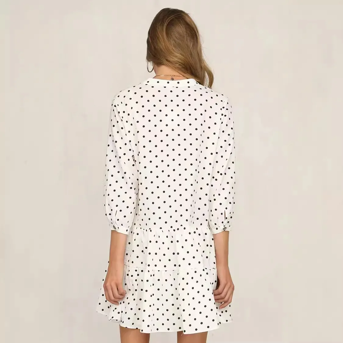 الخريف الشتاء البولكا نقطة كشكش تنحنح V Ne Dr المرأة Faion طباعة تنورة طويلة Sve الدراجات مناسبة ماكسي الدكتور