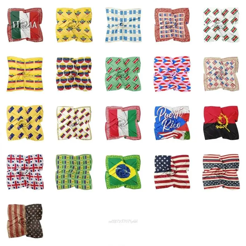 

X5XA Яркий галстук с рисунком флага страны для мужчин, женщин и детей, активный отдых на свежем воздухе