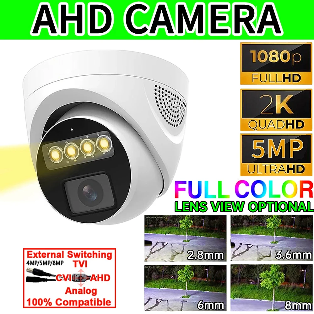 

5MP 24H полноцветное ночное видение CCTV AHD купольная камера для помещений 4MP 1080P HD 4 массива светящаяся светодиодная цифровая H.265 для дома видео Сфера