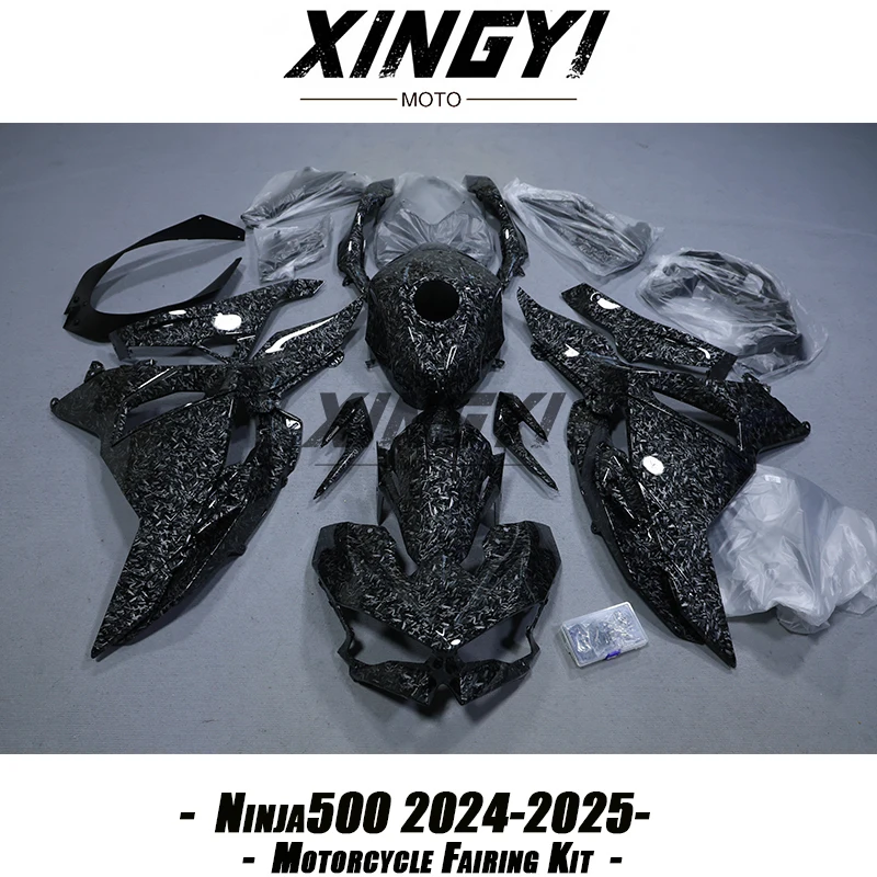 Kit carena in plastica ABS forgiata in fibra di carbonio di alta qualità adatto per KAWASAKI Ninja 500 2024 - 2025 Kit carrozzeria per stampi ad iniezione