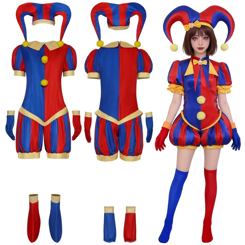 

The Amazing Digital Circus Number Printed One‑Piece Jumpsuit Cosplay Outfit Stylish Clown Cosplay Costume for Halloween Party