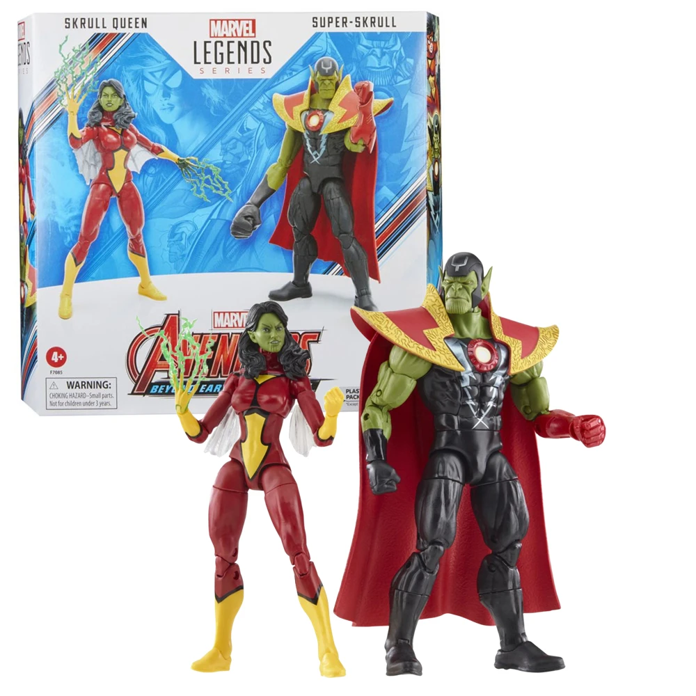 Hasbro Marvel Legends The Avengers 60th Anniversary Skrull Queen und Super-Skrull 2er-Pack 6-Zoll-Actionfigur Geburtstagsgeschenk