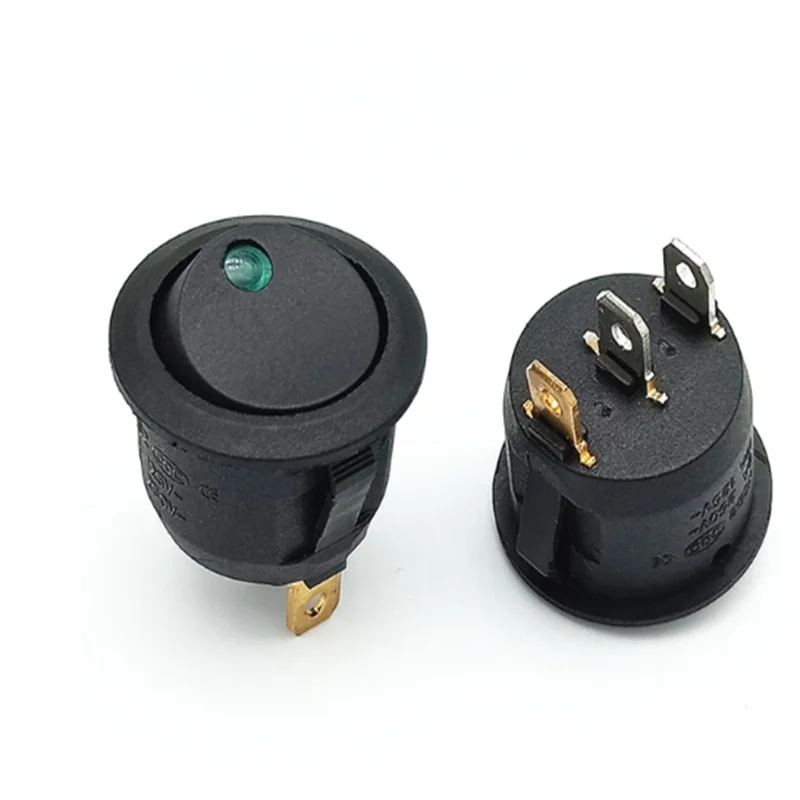 12Pcs Rocker Switch Toggle 12v SPST 3 Pins 2 Position ON/Off Blue LED Light Illuminated Boat Switch