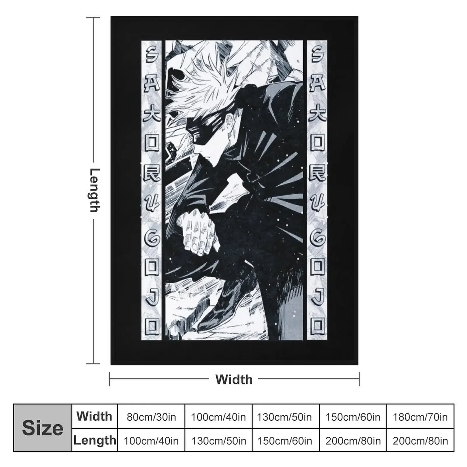 Satoru Gojo Manga Panel Artwork Throw Blanket Decorative Throw Polar Thin Blankets