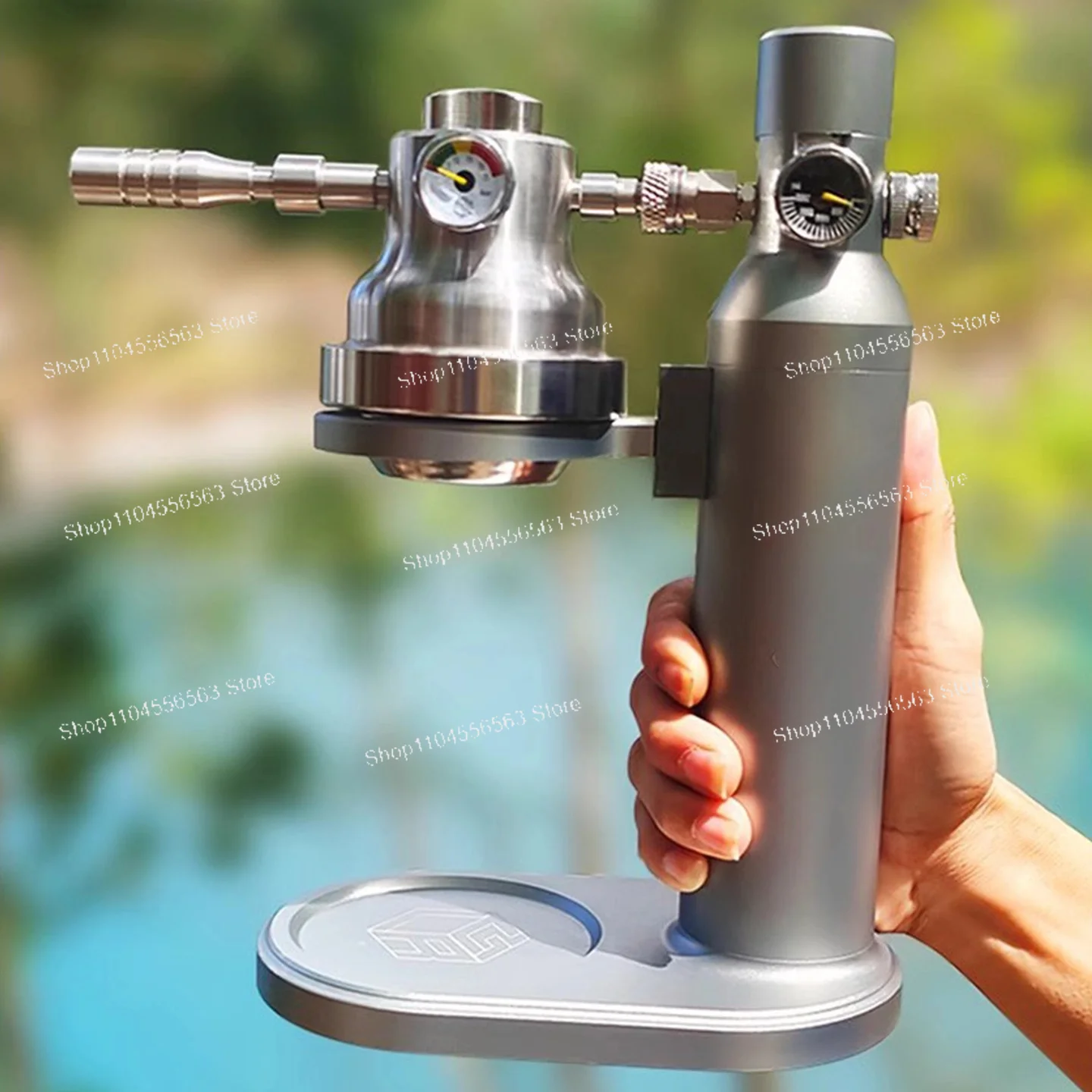 Pneumatic commercial household small portable outdoor camping air pump semi-automatic espresso machine