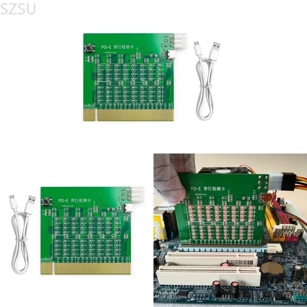 

Диагностическая карта слота SZSU PCIE 16X со светодиодными индикаторами для тестирования настольного компьютера