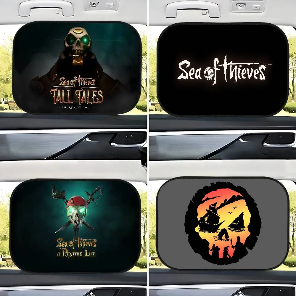 S-Sea Of T-Thieves شعار مظلة السيارة نافذة الذاتي فتيلة العزل الحراري داخل الامتزاز الكهروستاتيكي ستارة جانبية للسيارة