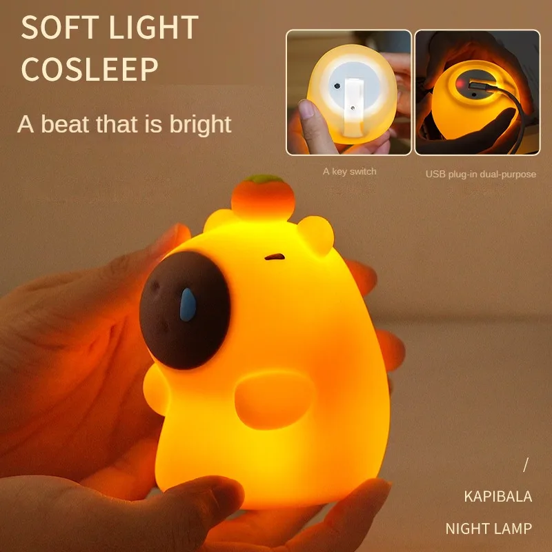 Kapybara Night Light Cute Aqua Dolphin Pat Light ricaricabile camera da letto luce notturna camera da letto illuminazione gioielli regalo per bambini