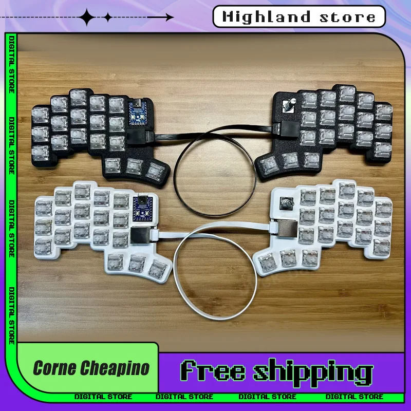 Corne Cheapino Split Keyboard Kit support Vial/Qmk Wired Hot swap 36 keys Ergonomics Gaming Mechanical Keyboard Kit Customized