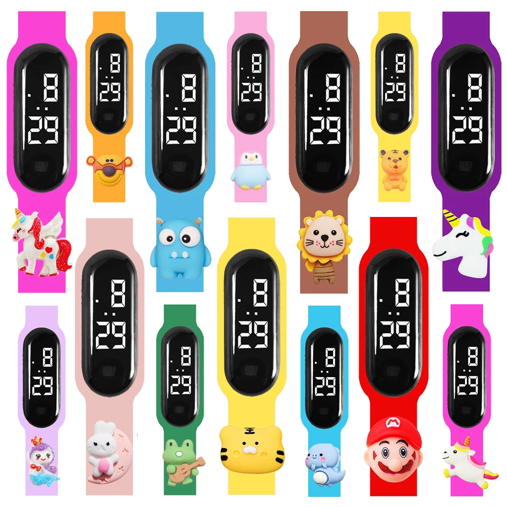 Cartoon Doll Children LED Digital Watch Casual Fashion Waterproof Sport Clock Girls Boys Kids Electronic Smart Watches Bracelet