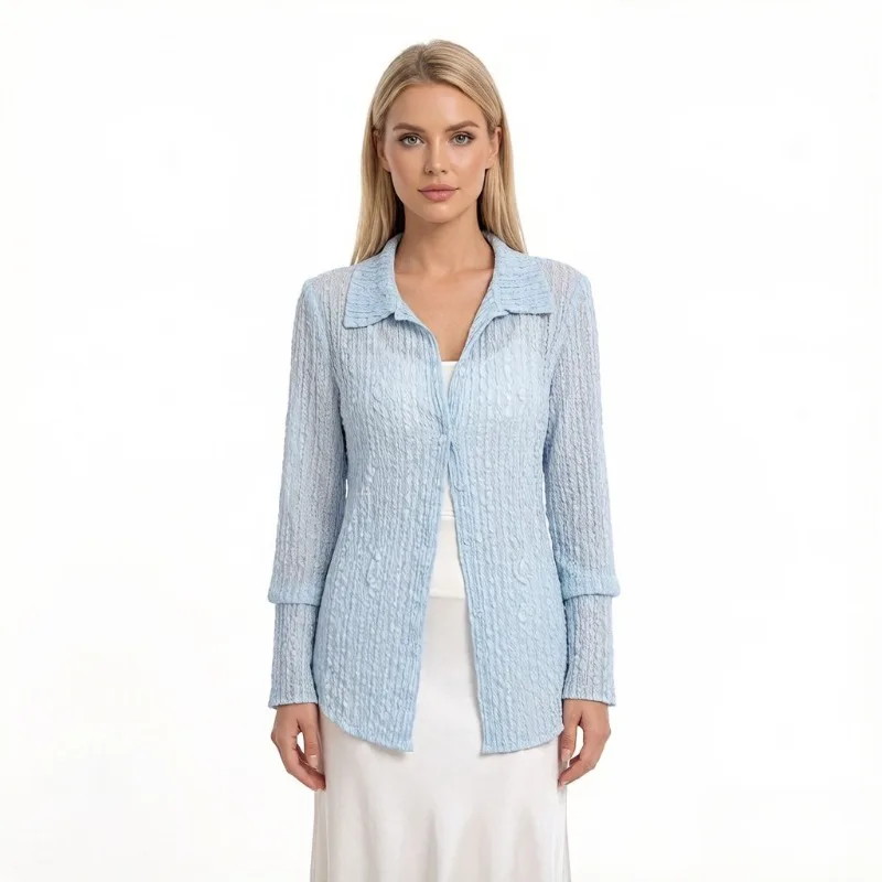 

Плиссированная блузка Miyake 2026 Весна/Лето: Новая женская плиссированная рубашка премиум-класса, модный повседневный универсальный кардиган-рубашка