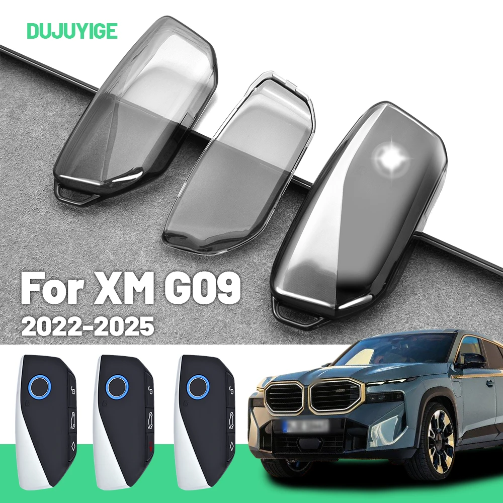 Clear TPU Car Key Case For BMW XM G09 2022-2026 Key Fob Cover Protector Shell Auto Accessories 2023 2024 2025