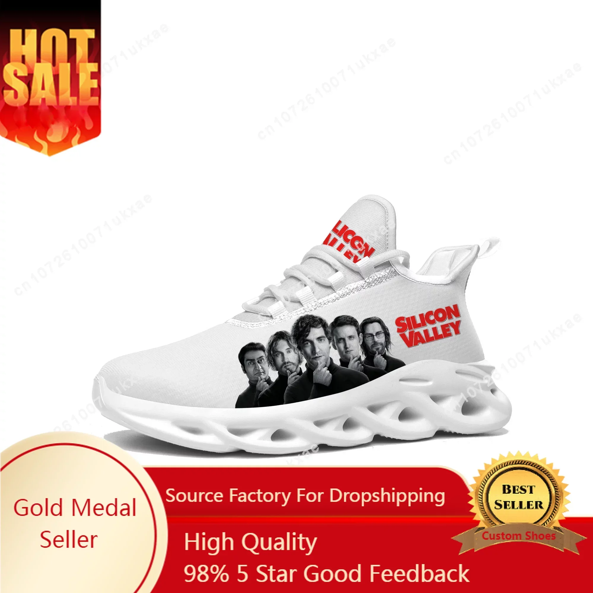 

Silicon Valley TV series Flats Sneakers Mens Womens Sports Running Shoes Middleditch Sneaker Lace Up Mesh Footwear custom Shoe