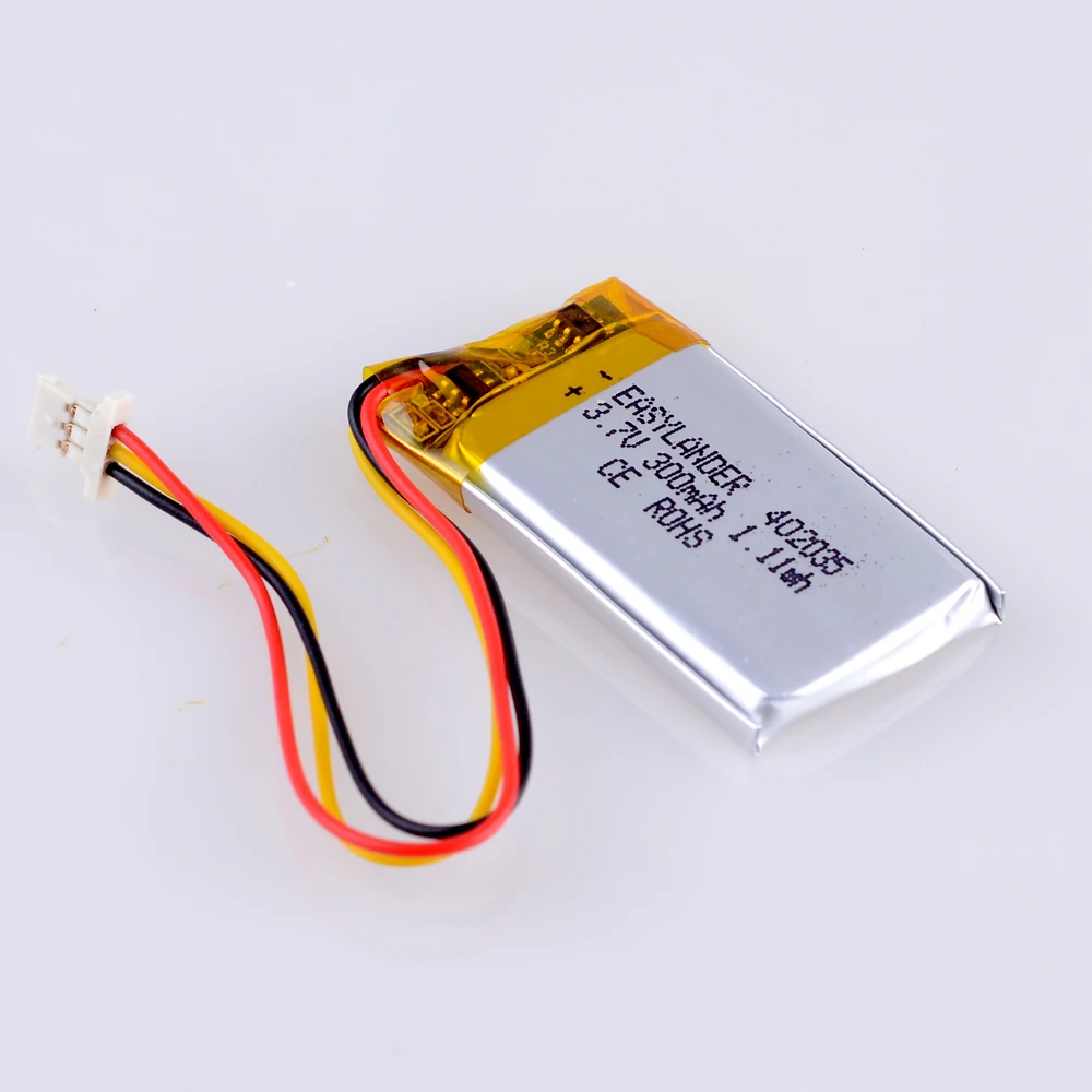 3.7V 300mAh Li Polymer Battery For GPS DVR  MP3  Driving recorder XIAOYI Car Dash Camera DVR 402035 CP5/21/36