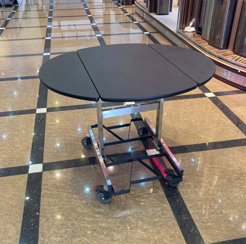 Business Hotel Room Food Warmer Service Car Stainless Steel Unheated Box Folding