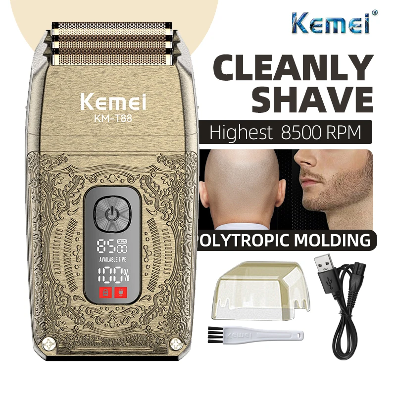 Kemei 8500 RPM Electric Shaver for Men Rechargeable Beard Shaver Razor Floating Barber Hair Trimmer Face Care Shaving Machine