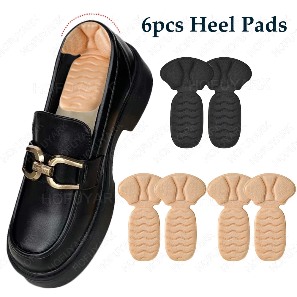 

6pcs Sponge Heel Pads for Shoes That Are Too Big Size Reducer Insert High Heels Long Time Standing Pain Relief Shoe Back Sticker