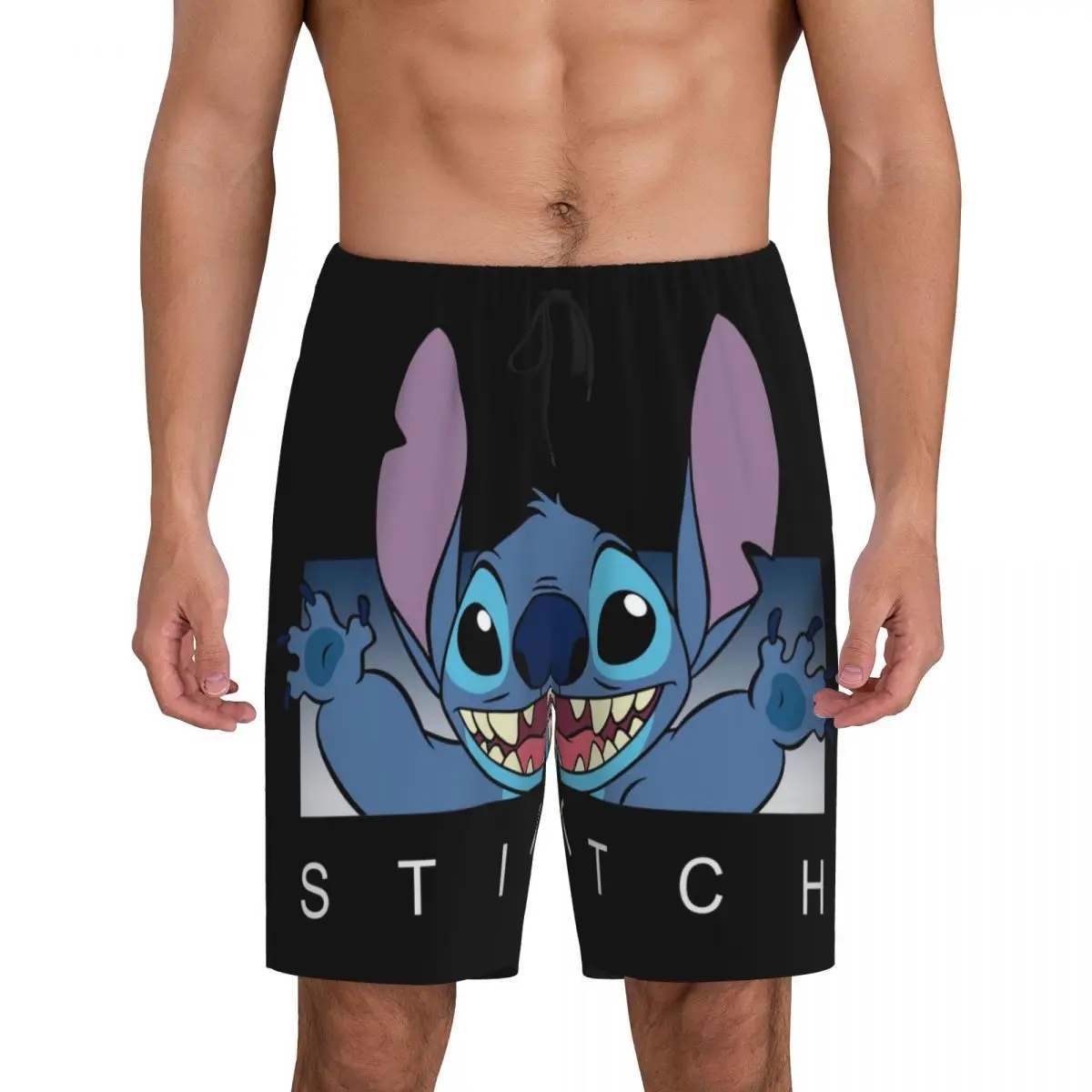 

Custom Lilo Stitch Cartoon Anime Manga Pajama Bottoms Men Lounge Sleep Shorts Stretch Sleepwear Pjs with Pockets